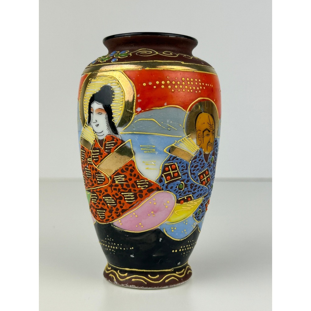 Vintage Japanese Figural Vase Hand Painted Porcelain Made in‎ Japan 5"